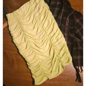 Y2K Lime Ruched Skirt/Shirt; Lined by idem ditto